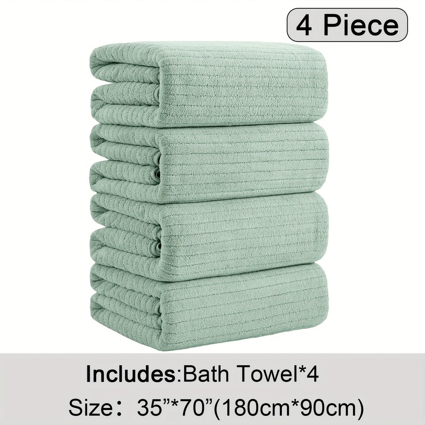 4 Pack Oversized Bath Towels Set, 35"x70" Extra Large Towel Microfiber Absorbent XL Bath Sheet Super Soft Bathroom Towels Set Quick Dry Plus Size Shower Towels for Family Hotel, Valentine's day gift