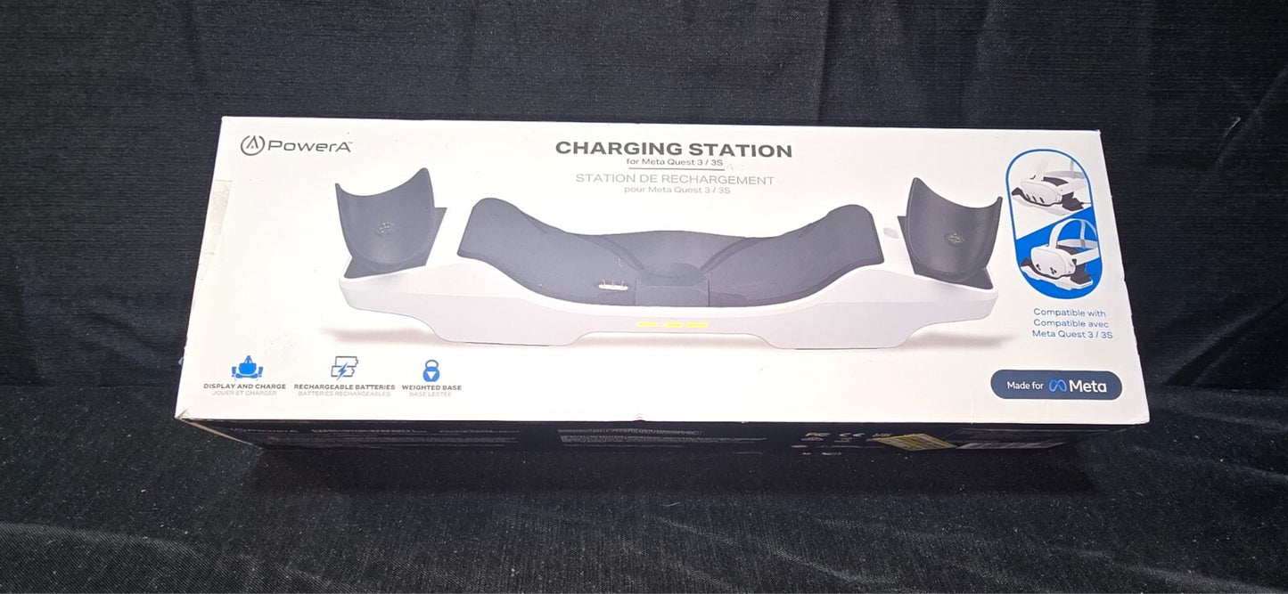 PowerA Charging Station Meta Quest 3 3S Rechargeable Battery LED Display Stand