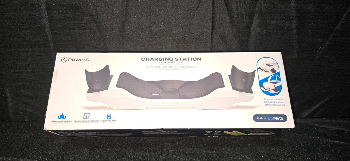 PowerA Charging Station Meta Quest 3 3S Rechargeable Battery LED Display Stand