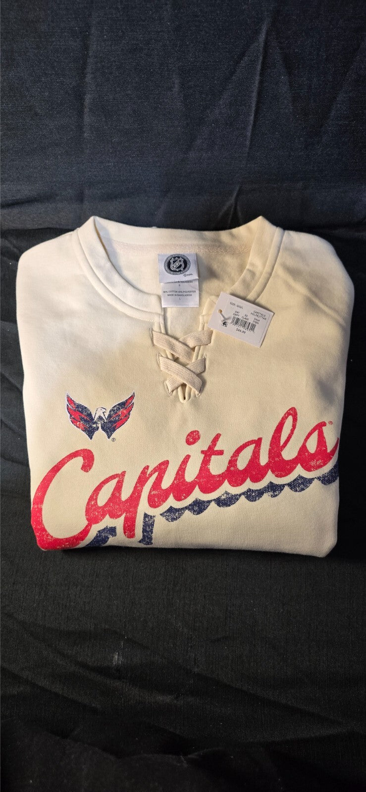 Washington Capitals Officially Licensed Sweatshirt Jersey Style Size L New W Tag
