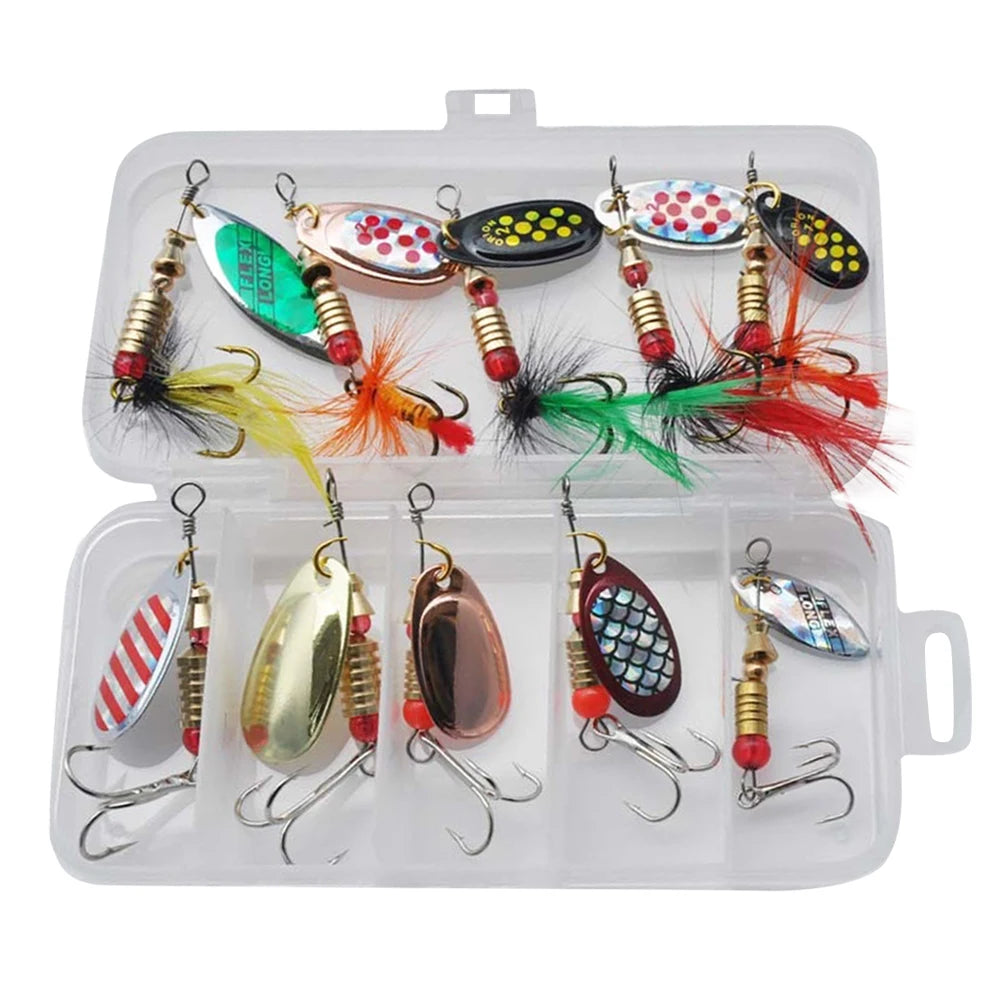 10Pcs/Box Metal Spoon Spinner Lures 3 to 7g Spoonbait Crankbaits Fishing Wobblers For Pike Crochet Set Bait For Trout Perch Pike