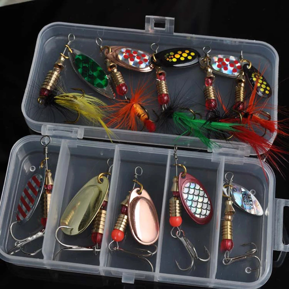 10Pcs/Box Metal Spoon Spinner Lures 3 to 7g Spoonbait Crankbaits Fishing Wobblers For Pike Crochet Set Bait For Trout Perch Pike