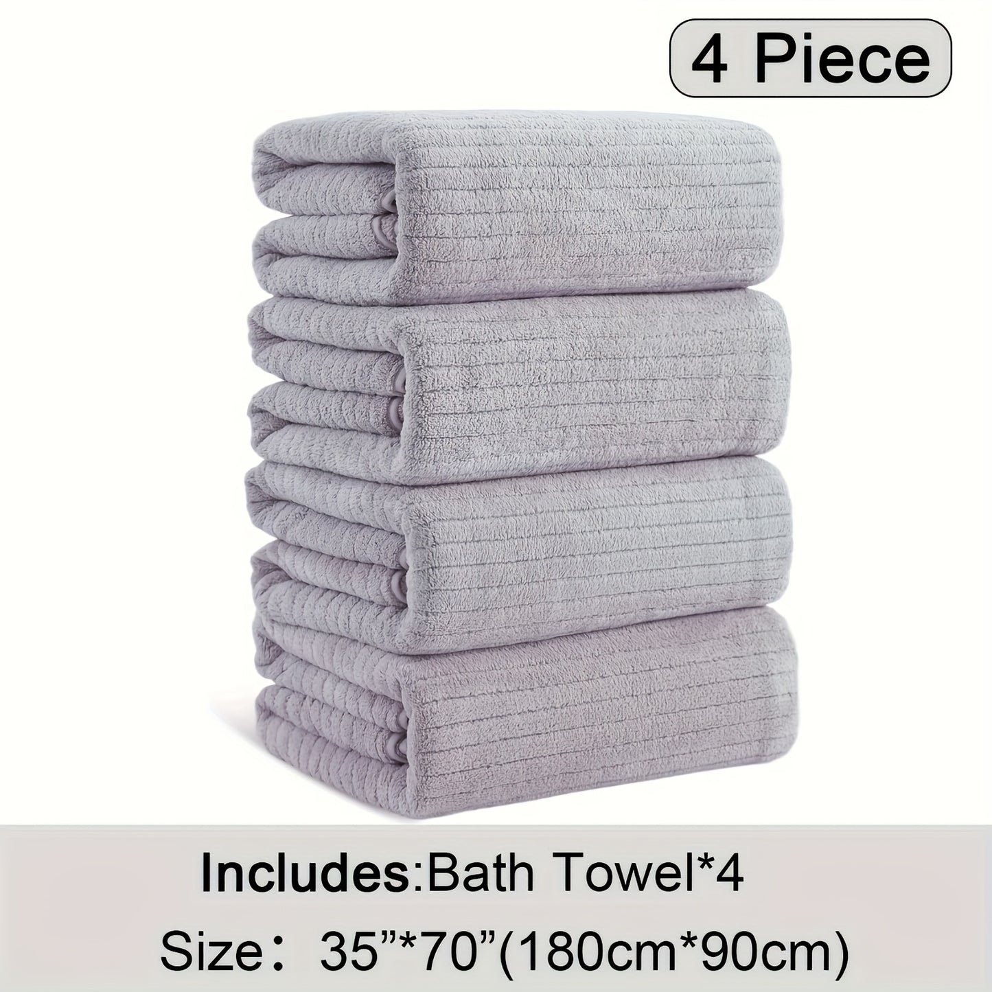 4 Pack Oversized Bath Towels Set, 35"x70" Extra Large Towel Microfiber Absorbent XL Bath Sheet Super Soft Bathroom Towels Set Quick Dry Plus Size Shower Towels for Family Hotel, Valentine's day gift