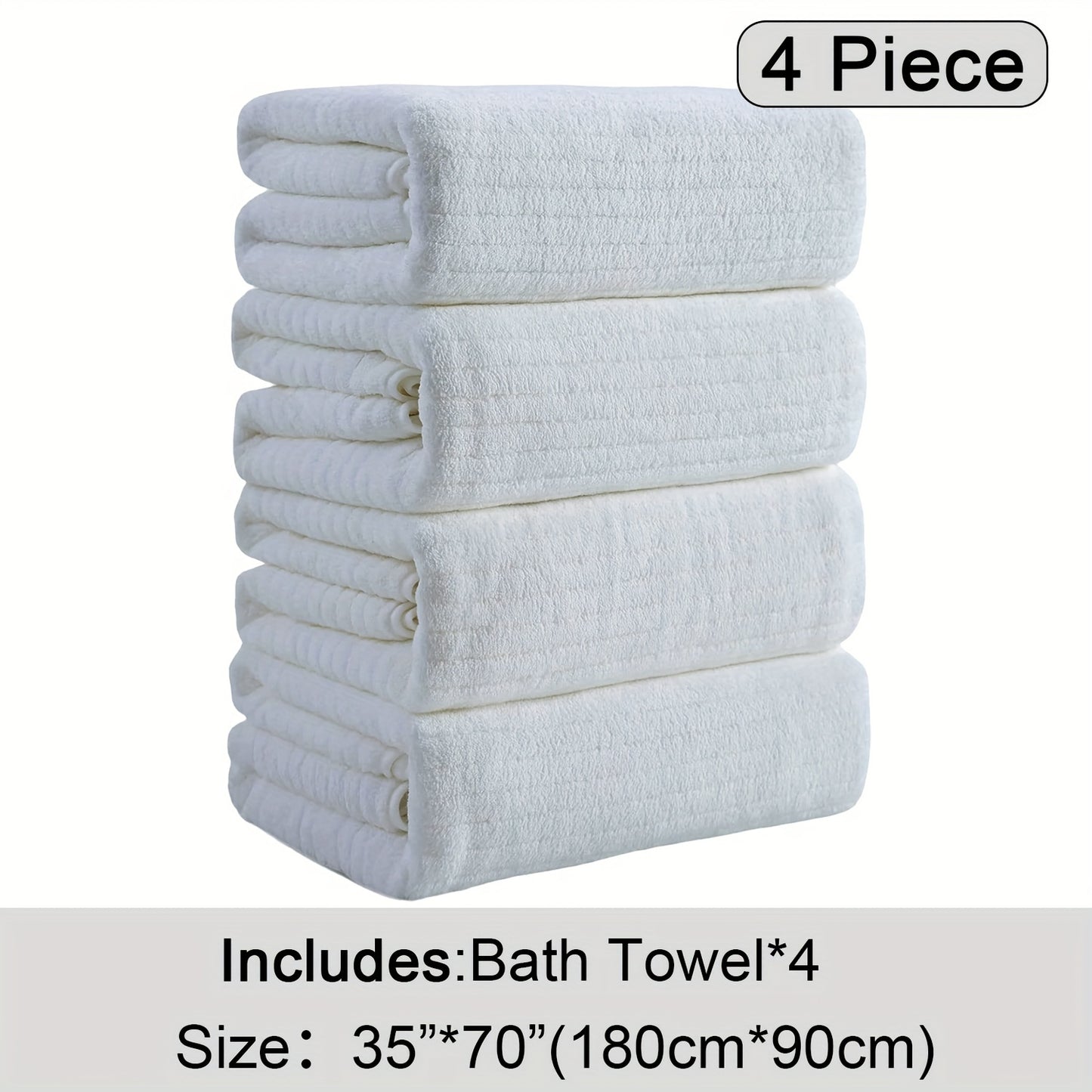 4 Pack Oversized Bath Towels Set, 35"x70" Extra Large Towel Microfiber Absorbent XL Bath Sheet Super Soft Bathroom Towels Set Quick Dry Plus Size Shower Towels for Family Hotel, Valentine's day gift
