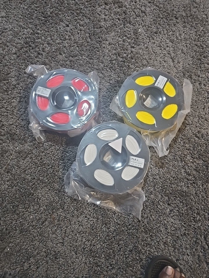 3 Brand New Anycubic 1.75 White/Yellow/Red