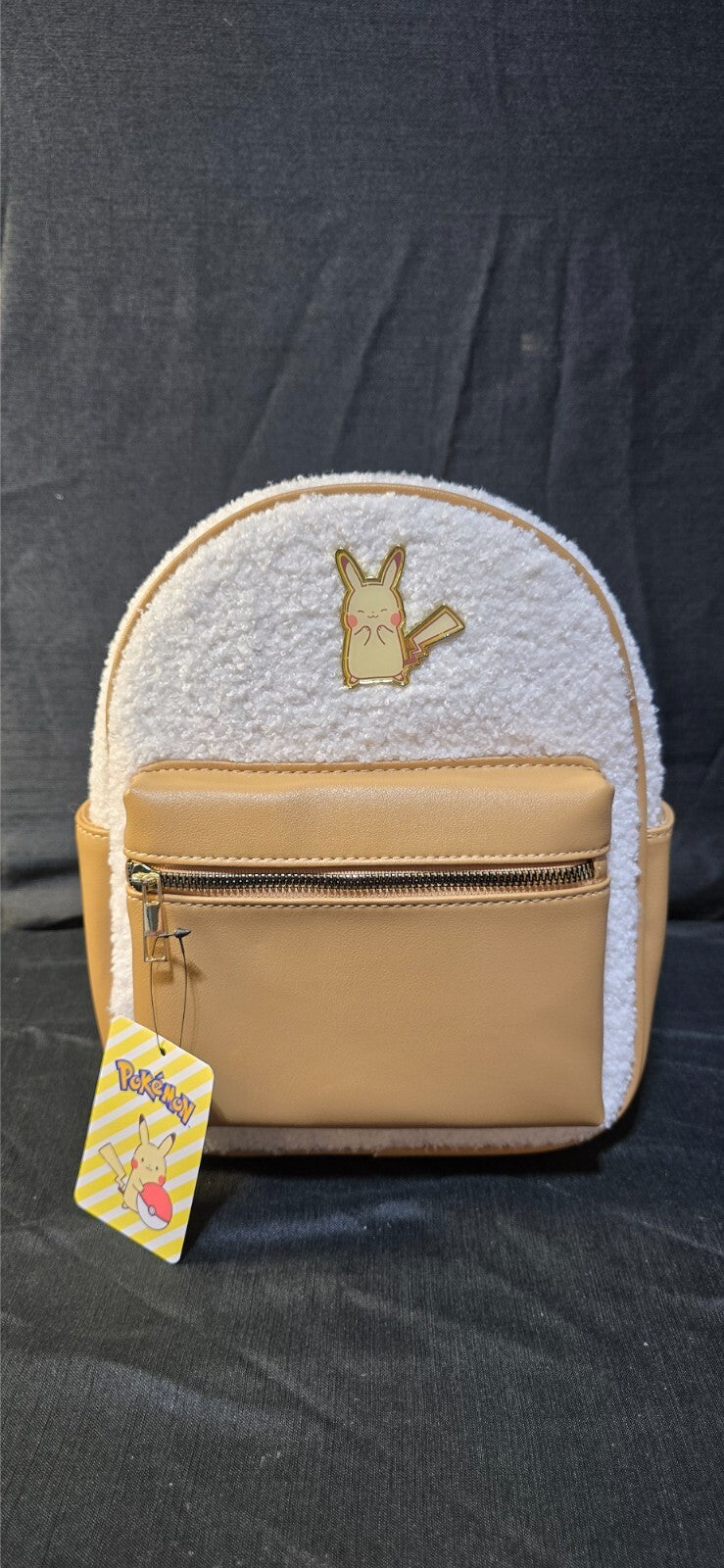 Pokemon Pikachu Licensed Faux Leather Shearling Mini Backpack