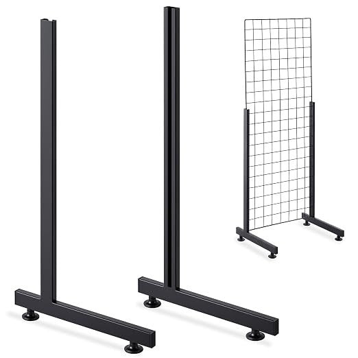 Set of 2 Pairs Slide-on Grid Legs T Base Rectangular Tube T-Shape Grid Wall P...