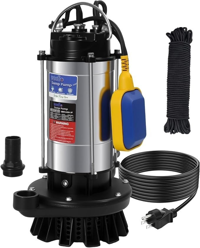 1.6HP Submersible Sump Pump Automatic Water Pump W/High Flow 5500 GPH