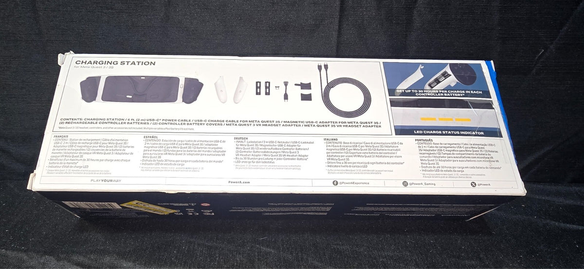 PowerA Charging Station Meta Quest 3 3S Rechargeable Battery LED Display Stand