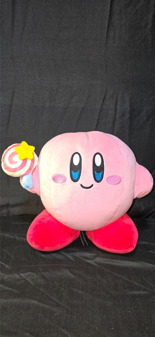 Club Mocchi Mocchi Kirby with Candy Wand Mega 15" Plush