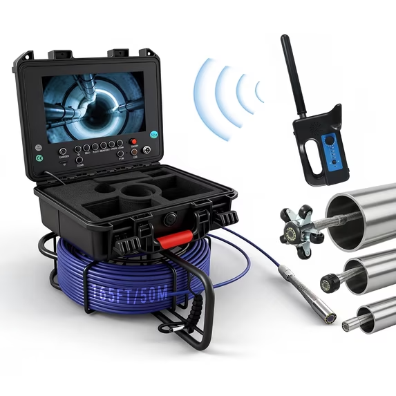 HoldwellS Sewer Camera with 512Hz Locator 9" Pipeline Inspection Camera 50m