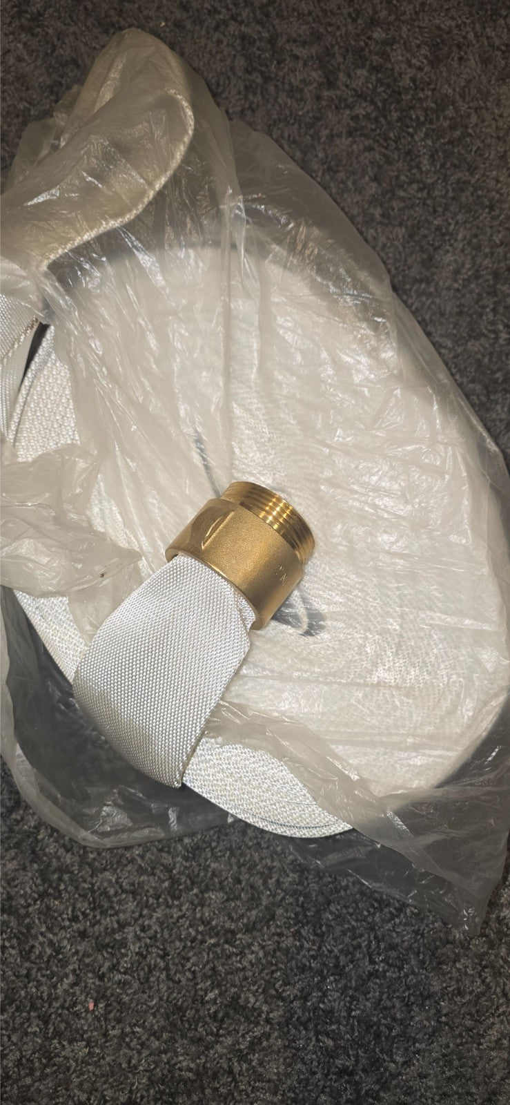 Upgraded Fire Hose 100 FT X 1-1/2" ID, M × F NST/NH Brass Couplings, Working Pre