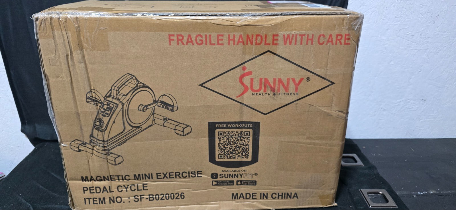 Sunny Health Fitness Under Desk Magnetic Mini Exercise Pedal Cycle