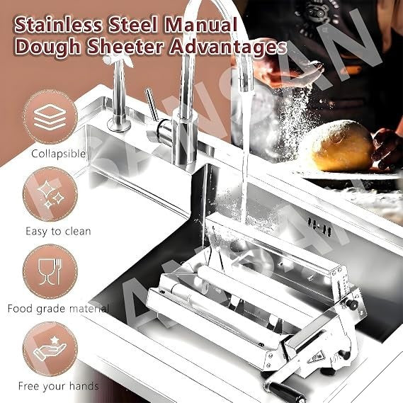 Commercial Dough Sheeter, Reversible Puff Pastry and Fondant Sheeter