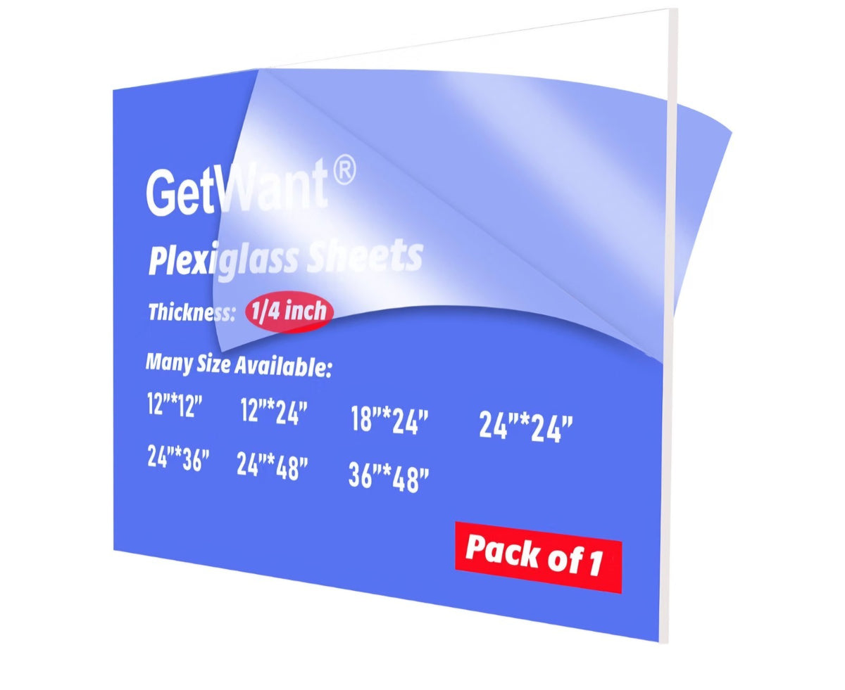 Clear Acrylic Sheet 1/4" Thick 18" x 24" Plexiglass
