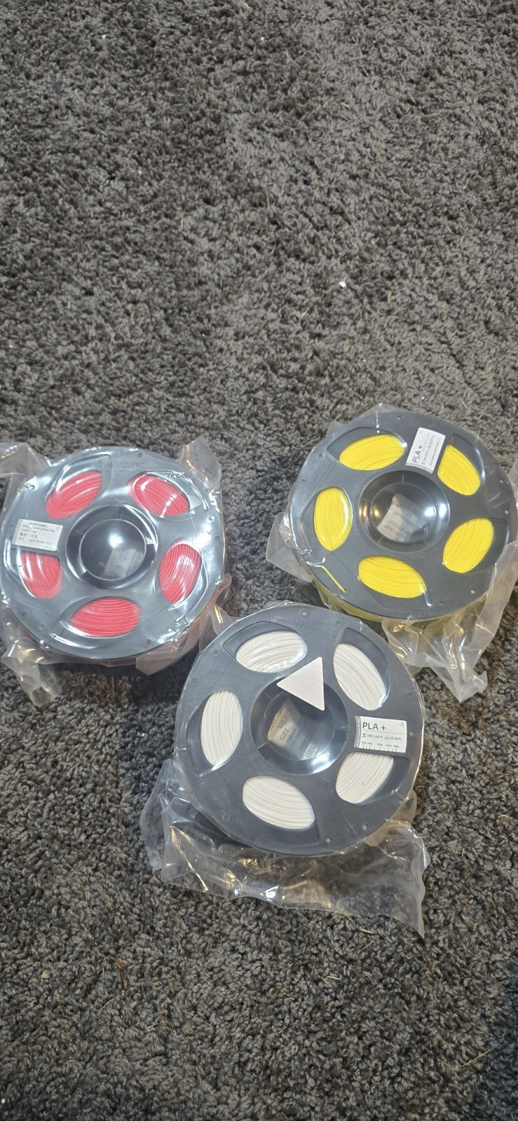 3 Brand New Anycubic 1.75 White/Yellow/Red