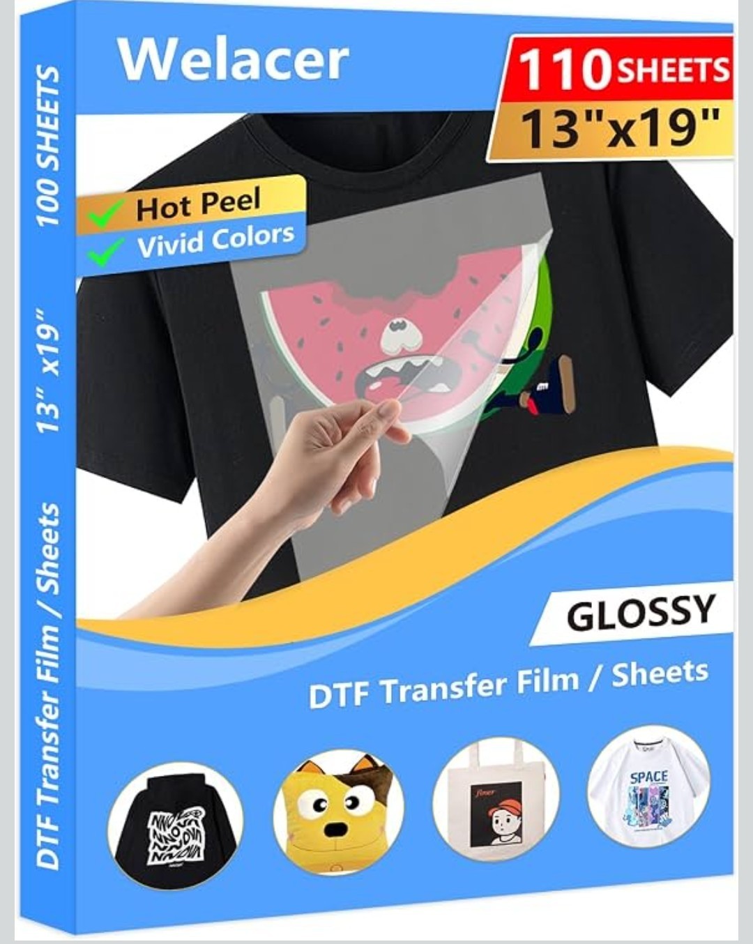 110 sheets of Welacer A3+ (13x19) size DTF transfer film