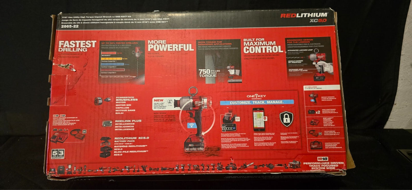 Milwaukee M18 FUEL Brushless 7/16" High Torque Impact Wrench Kit | 2865-22