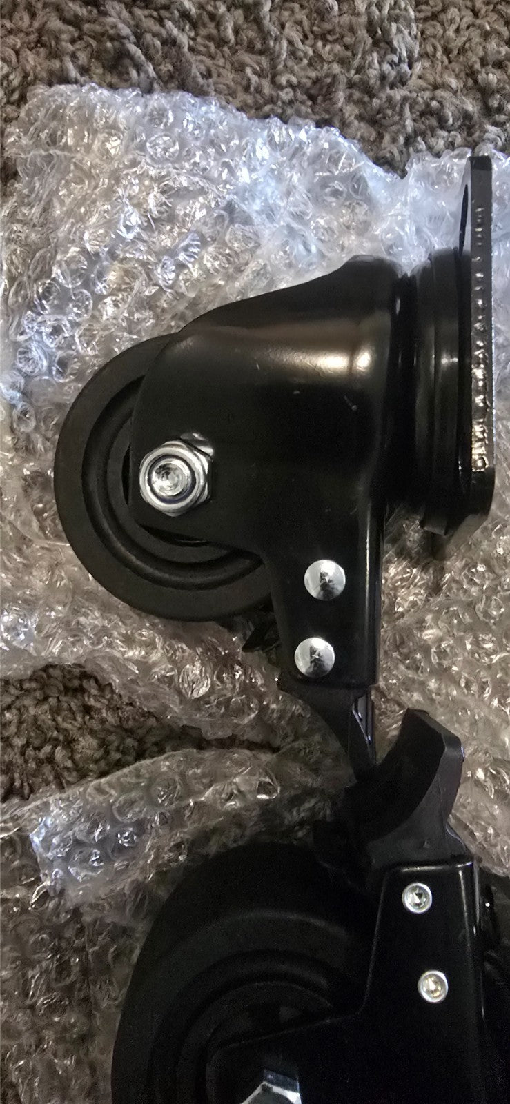 4x 3 Inch Rubber Casters Heavy Duty Safety Brake Wheels for Wire Shelving Rack