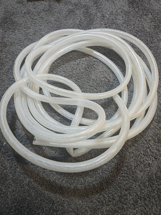 QTY 40ft -High Pressure Braided PVC Tubing Clear Hose 1-1/2" od x 1" id x 1/4"  