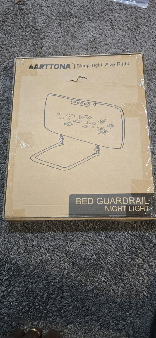 Toddler Bed Rail with Night Light - Foldable Bed Side Rails - 48 Inch