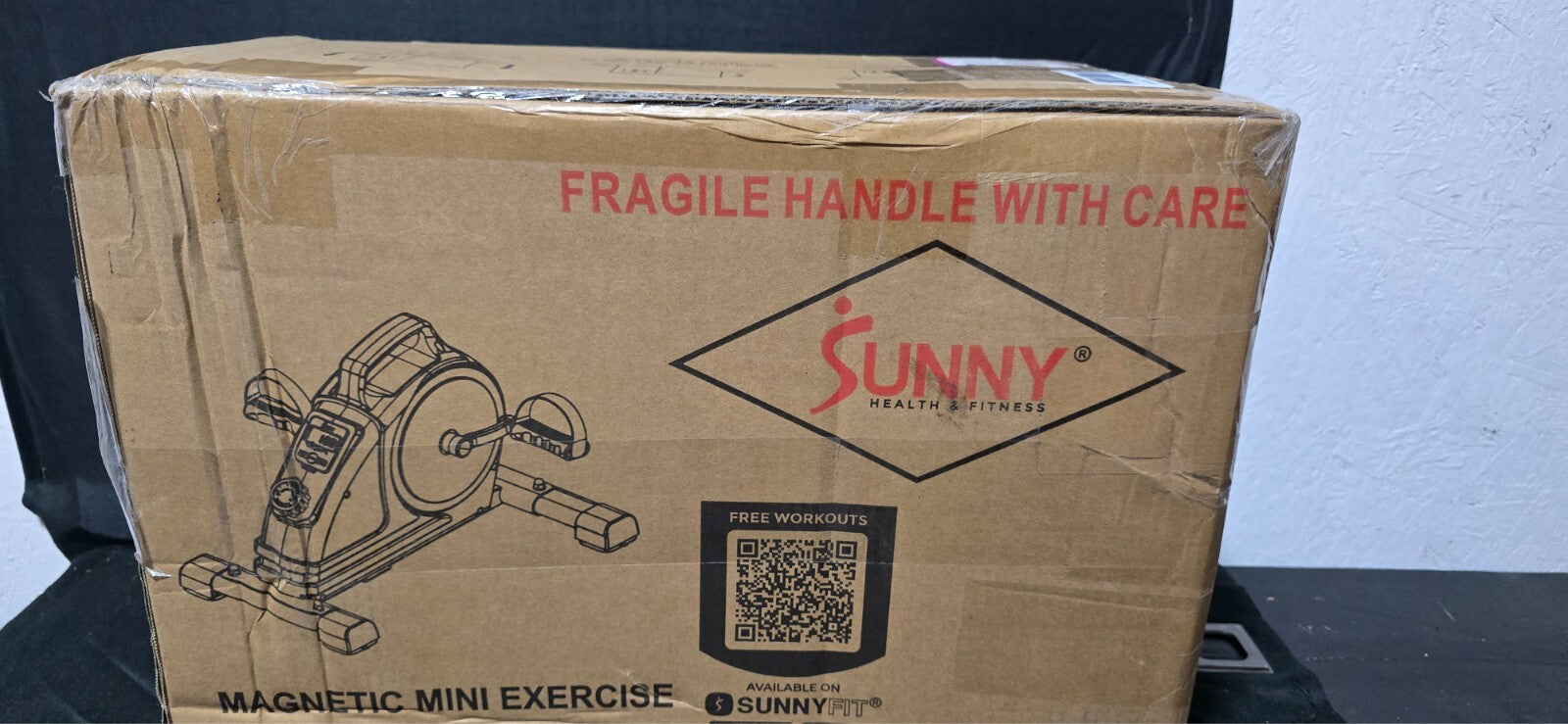 Sunny Health Fitness Under Desk Magnetic Mini Exercise Pedal Cycle