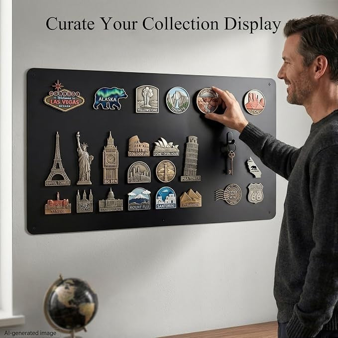 Magnetic Board for Wall 39.4" x 19.7" : Extra Large Black Display Board