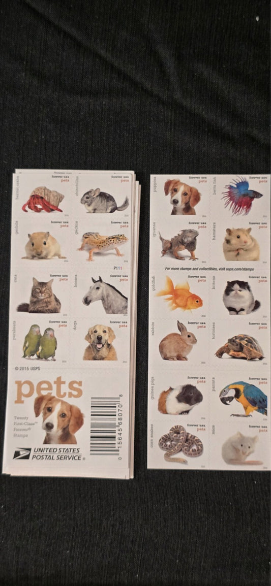 2015 Pets Twenty Forever Stamps Self-adhesive Brand New