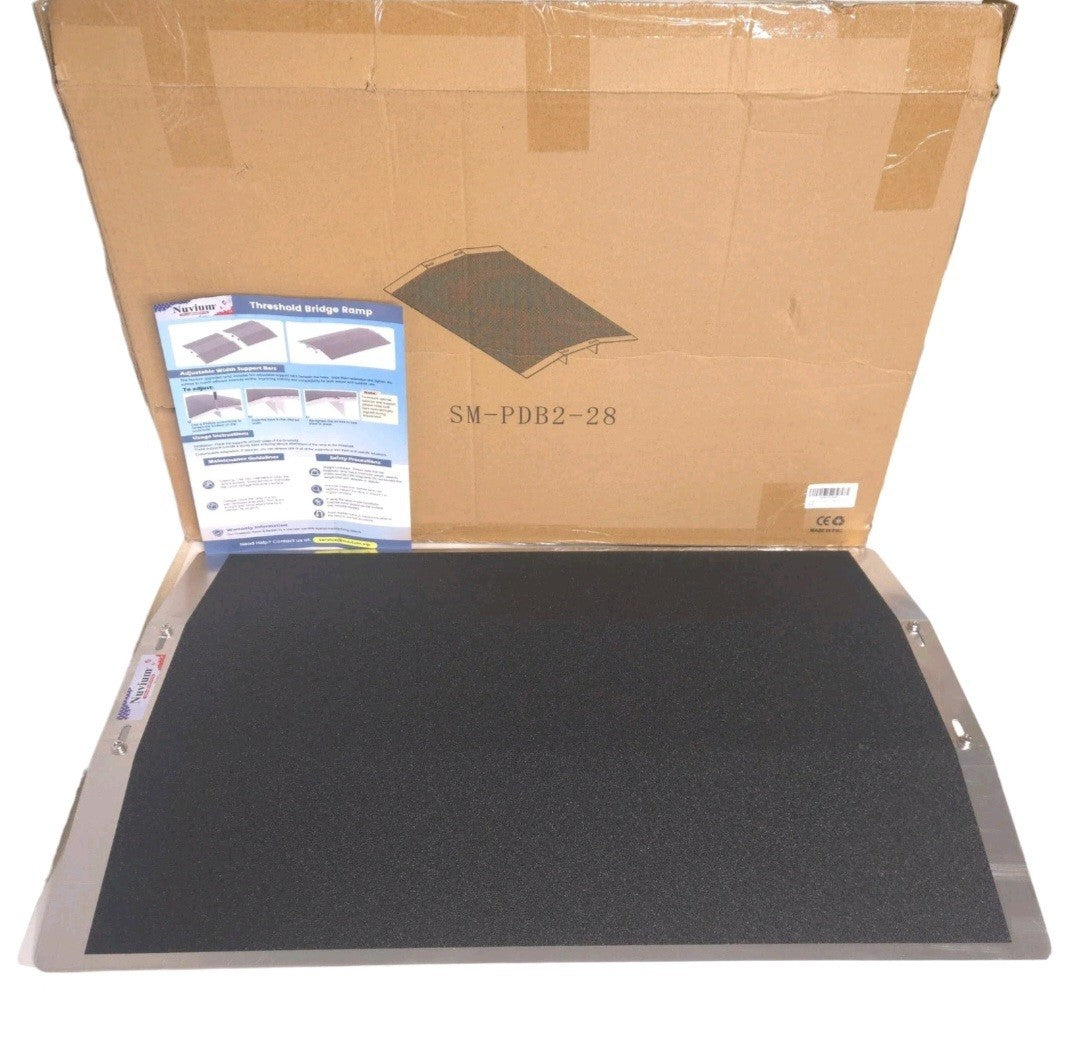 27.6"L × 1.6"H Wheelchair Bridge Threshold Ramp for Doorways, Fits 2.8"–5.1" W