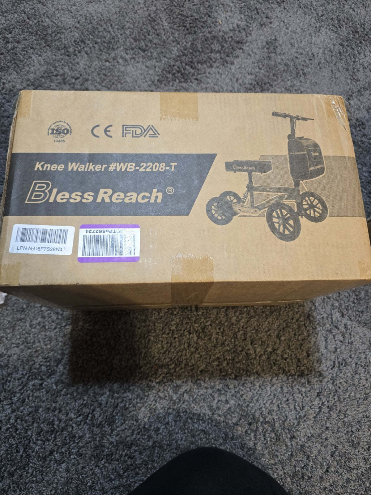 BlessReach Knee Walker Scooter WB-2208-T Black