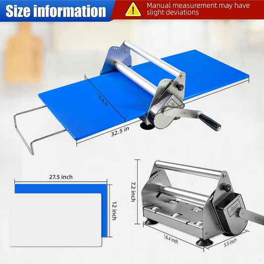 Atdsetr Manual Countertop Dough Sheeter Roller, Adjustable Thickness