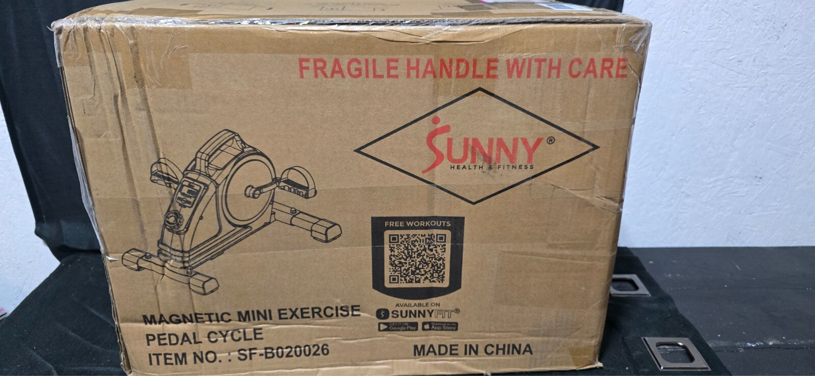 Sunny Health Fitness Under Desk Magnetic Mini Exercise Pedal Cycle