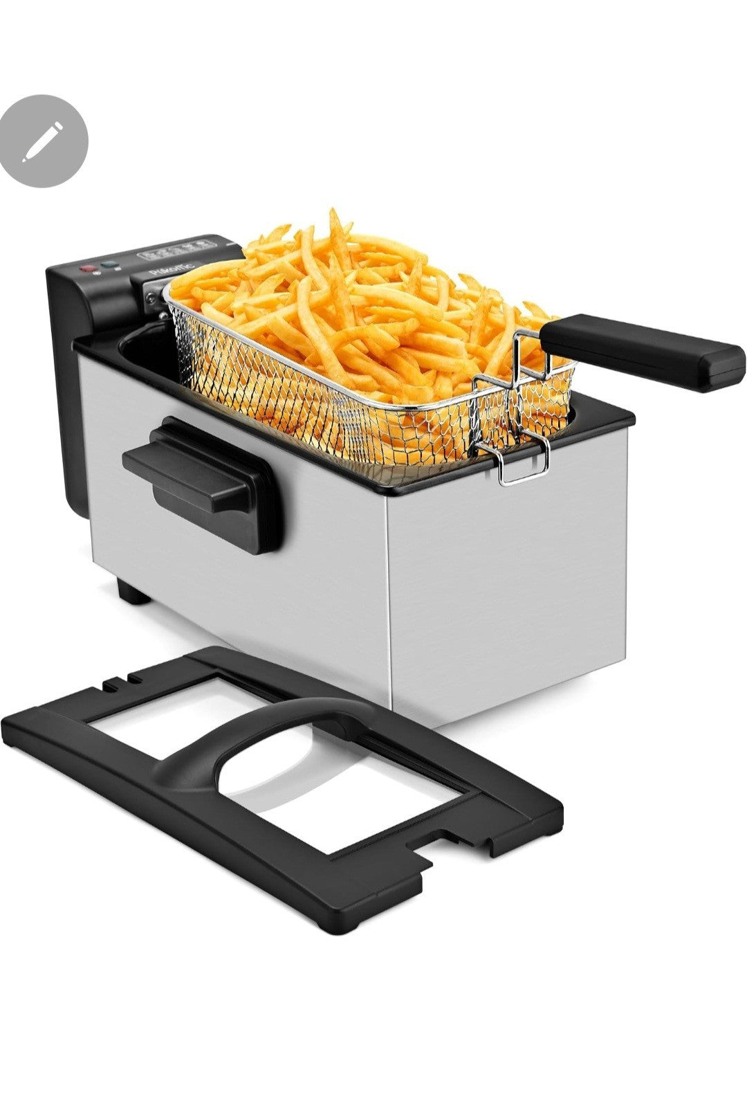 Pukomc 3 Liter Deep  Fryer 1500W w/ Basket, Lid
