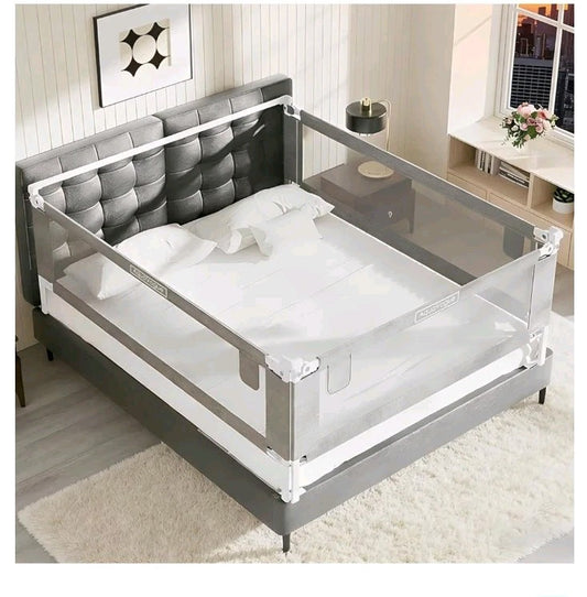 Queen Size Toddler Bed Rails, 3-Piece, Height Adjustable, Headboard Rod
