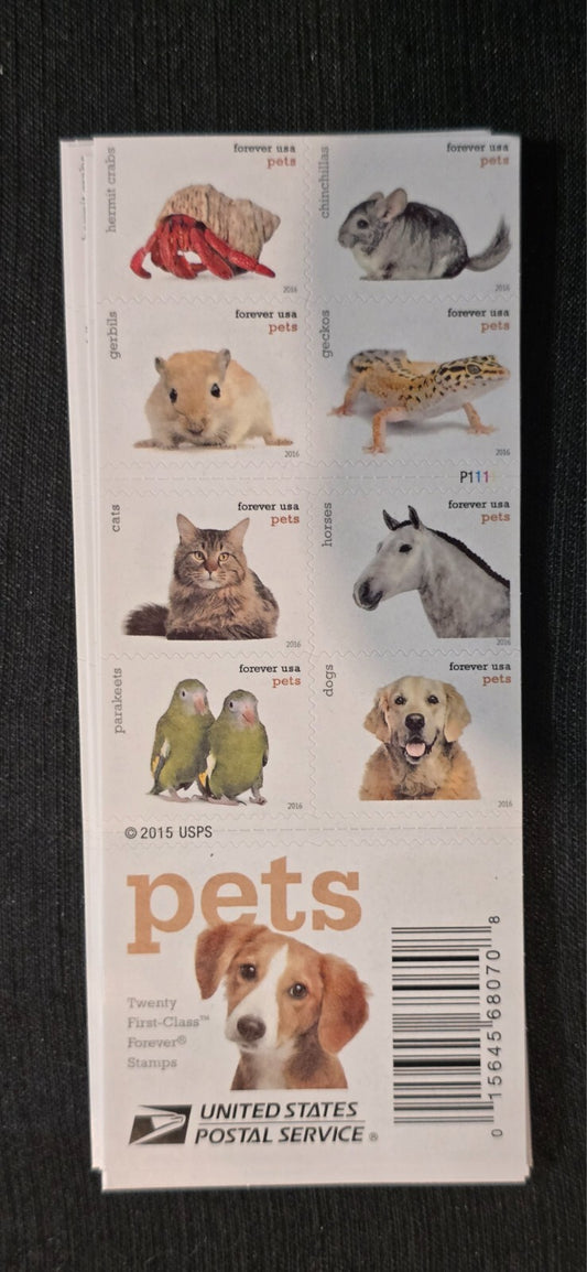 2015 Pets Twenty Forever Stamps Self-adhesive Brand New