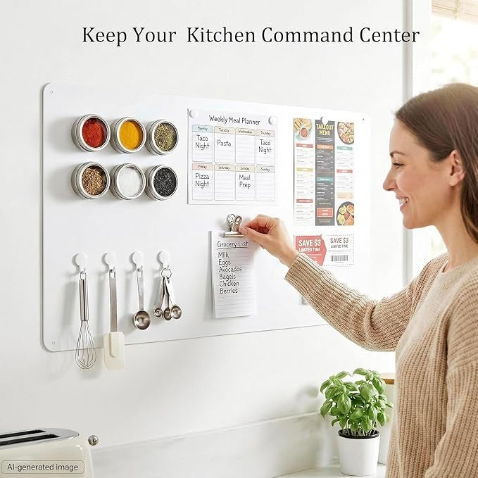 LYZZXI Magnetic Board for Wall 19.7" x 39.4": Extra Large White Display Board