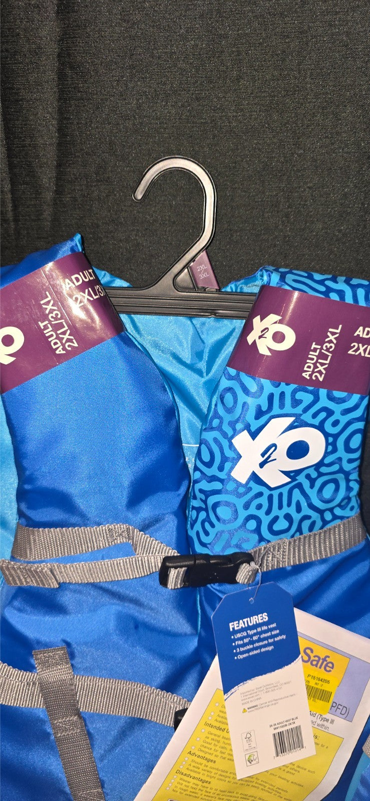 X2O Universal Adult Life Vest and Jacket, (50" - 60" Chest), Unisex, NEW