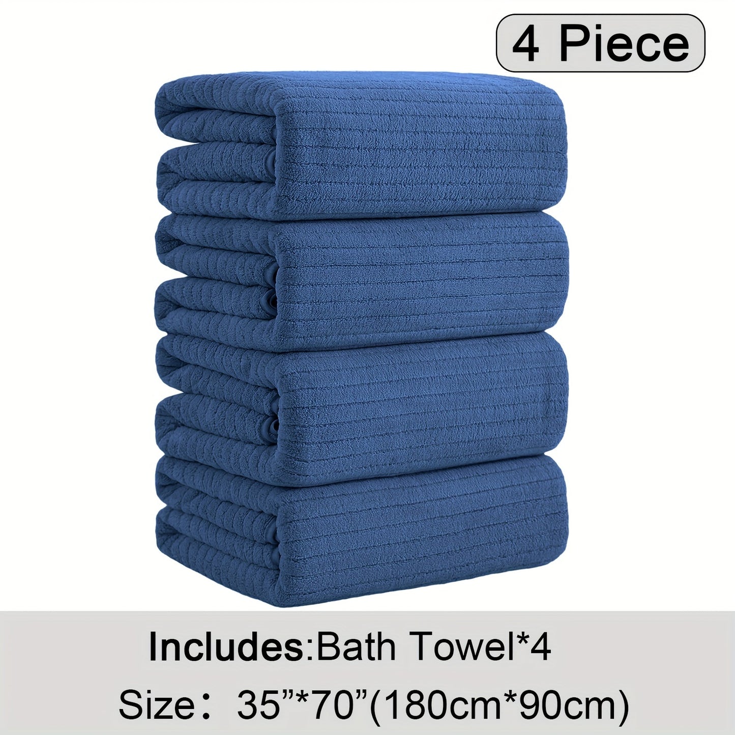 4 Pack Oversized Bath Towels Set, 35"x70" Extra Large Towel Microfiber Absorbent XL Bath Sheet Super Soft Bathroom Towels Set Quick Dry Plus Size Shower Towels for Family Hotel, Valentine's day gift