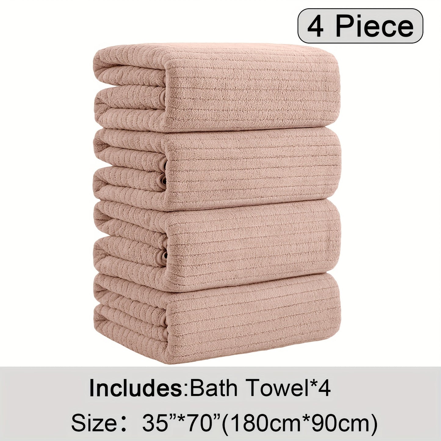 4 Pack Oversized Bath Towels Set, 35"x70" Extra Large Towel Microfiber Absorbent XL Bath Sheet Super Soft Bathroom Towels Set Quick Dry Plus Size Shower Towels for Family Hotel, Valentine's day gift