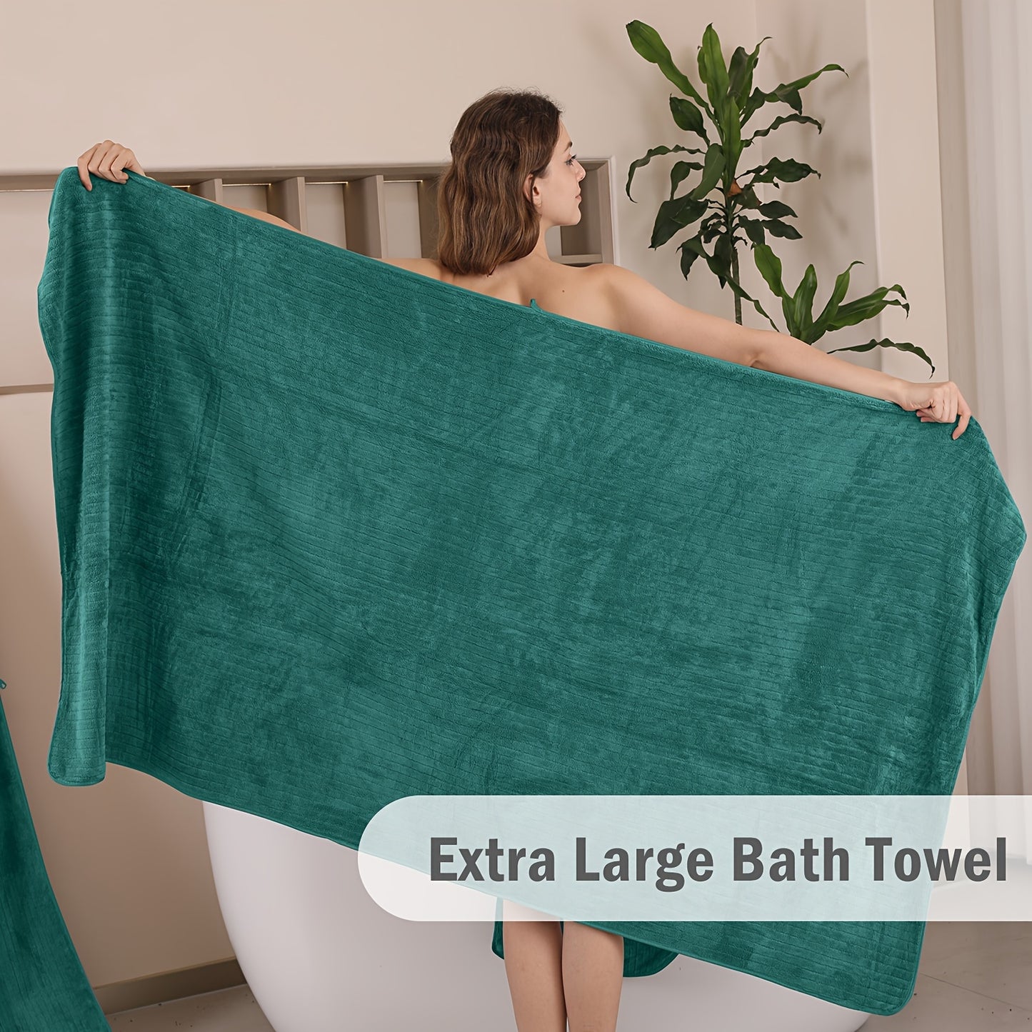 4 Pack Oversized Bath Towels Set, 35"x70" Extra Large Towel Microfiber Absorbent XL Bath Sheet Super Soft Bathroom Towels Set Quick Dry Plus Size Shower Towels for Family Hotel, Valentine's day gift