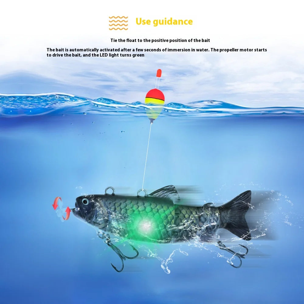Robotic Self-swimming Propeller-driver Bait Electronic LED Rechargeable Fish Lure