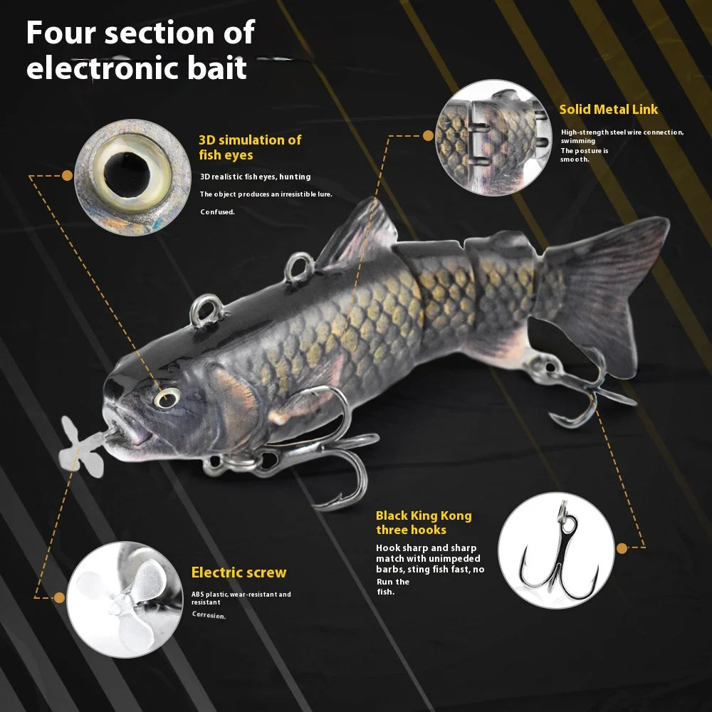 Robotic Self-swimming Propeller-driver Bait Electronic LED Rechargeable Fish Lure