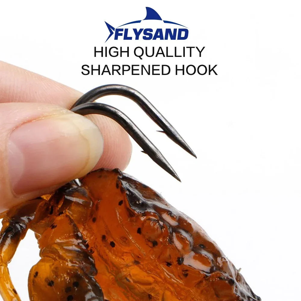 FLYSAND Simulated Crab Baits Artificial Fishing Lures Tackle Baits Double Sharp Hook Lures Soft Silicone Crankbaits Bait