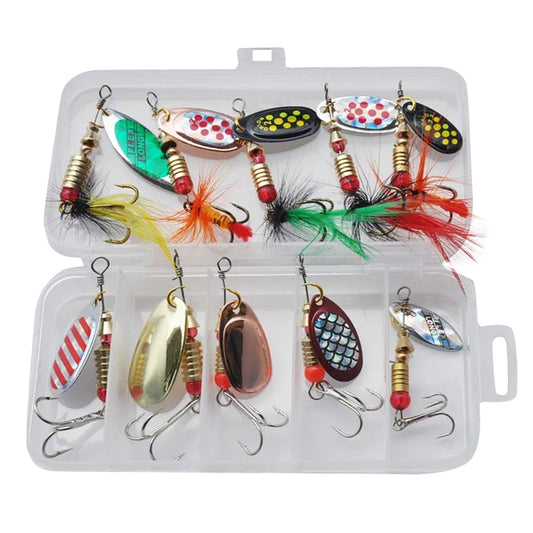 10Pcs/Box Metal Spoon Spinner Lures 3 to 7g Spoonbait Crankbaits Fishing Wobblers For Pike Crochet Set Bait For Trout Perch Pike