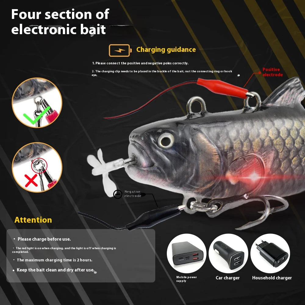 Robotic Self-swimming Propeller-driver Bait Electronic LED Rechargeable Fish Lure