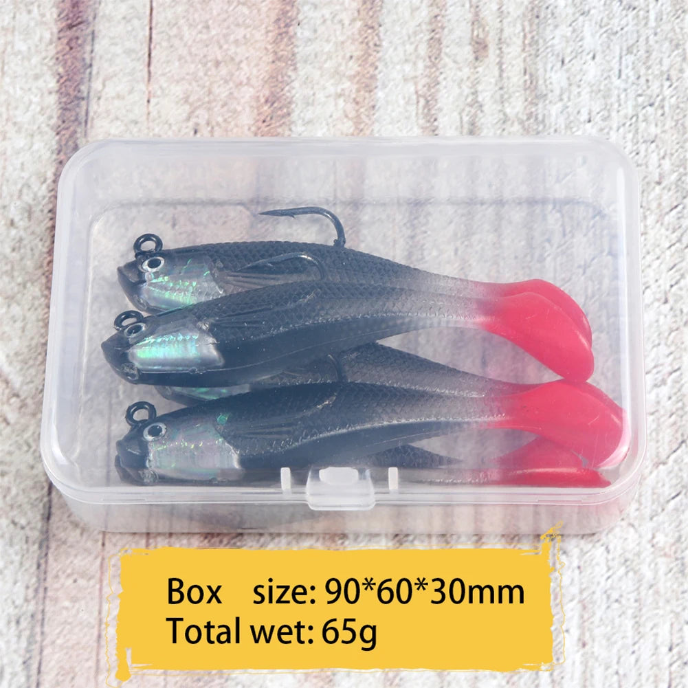 5pcs/lot Soft Lure 8cm 9.5g Wobblers T Tail Soft Bait Artificial Baits Swimbait for Sea Bass Carp Pike Fishing