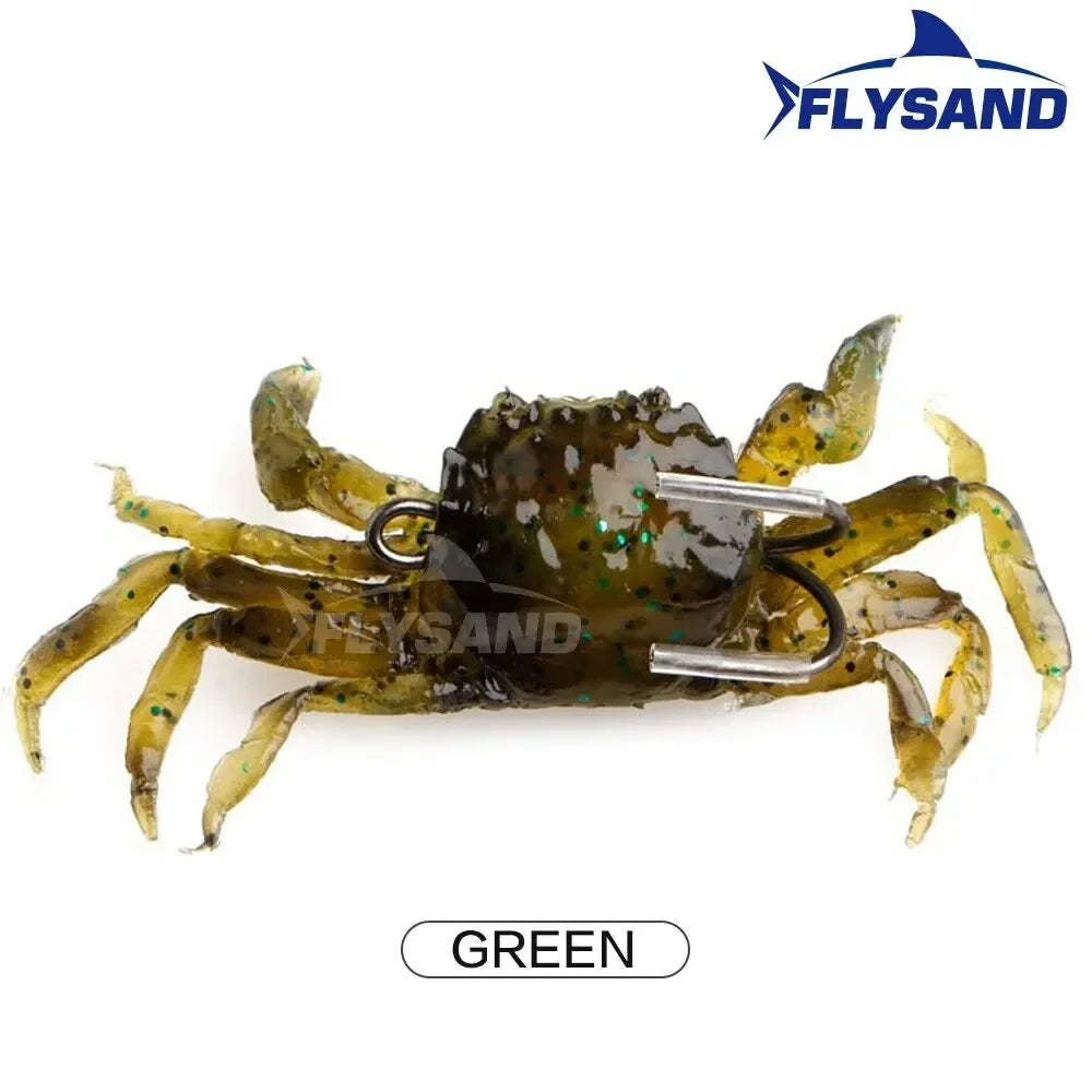 FLYSAND Simulated Crab Baits Artificial Fishing Lures Tackle Baits Double Sharp Hook Lures Soft Silicone Crankbaits Bait