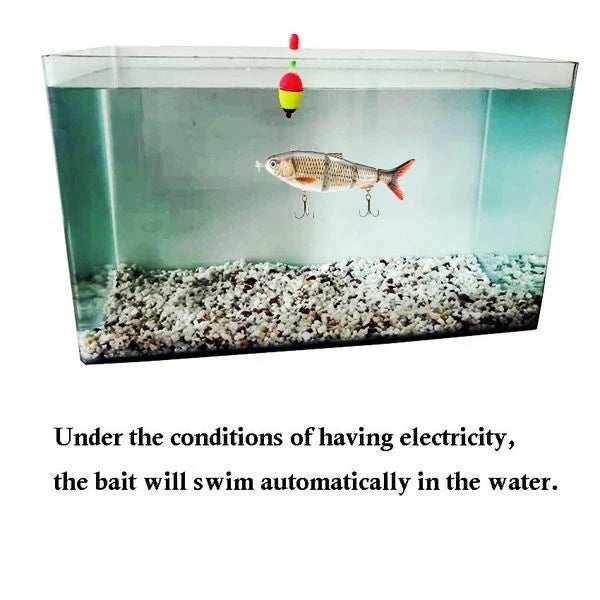  Auto Electric Robotic USB Rechargeable Swimming Lure Wobblers For Fishing 4-Segement Crankbait  Flashing LED light Twitching