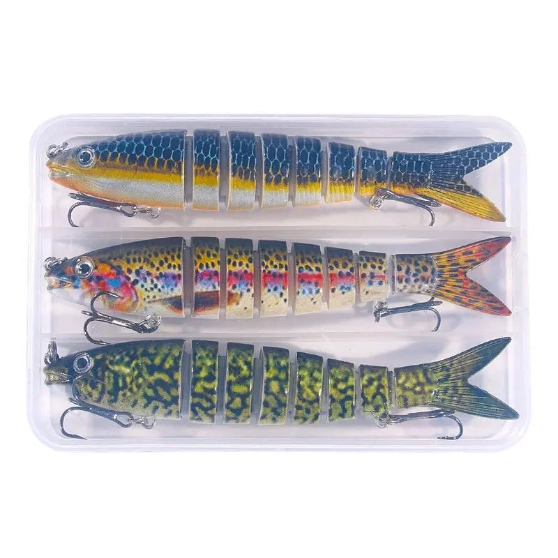 3PCS/Box Multi Jointed Fishing Lure 13.5cm/19g Slow Sinking Bionic 8 Segmented Bait Wobble Tackle Saltwater Bass Trout Pesca