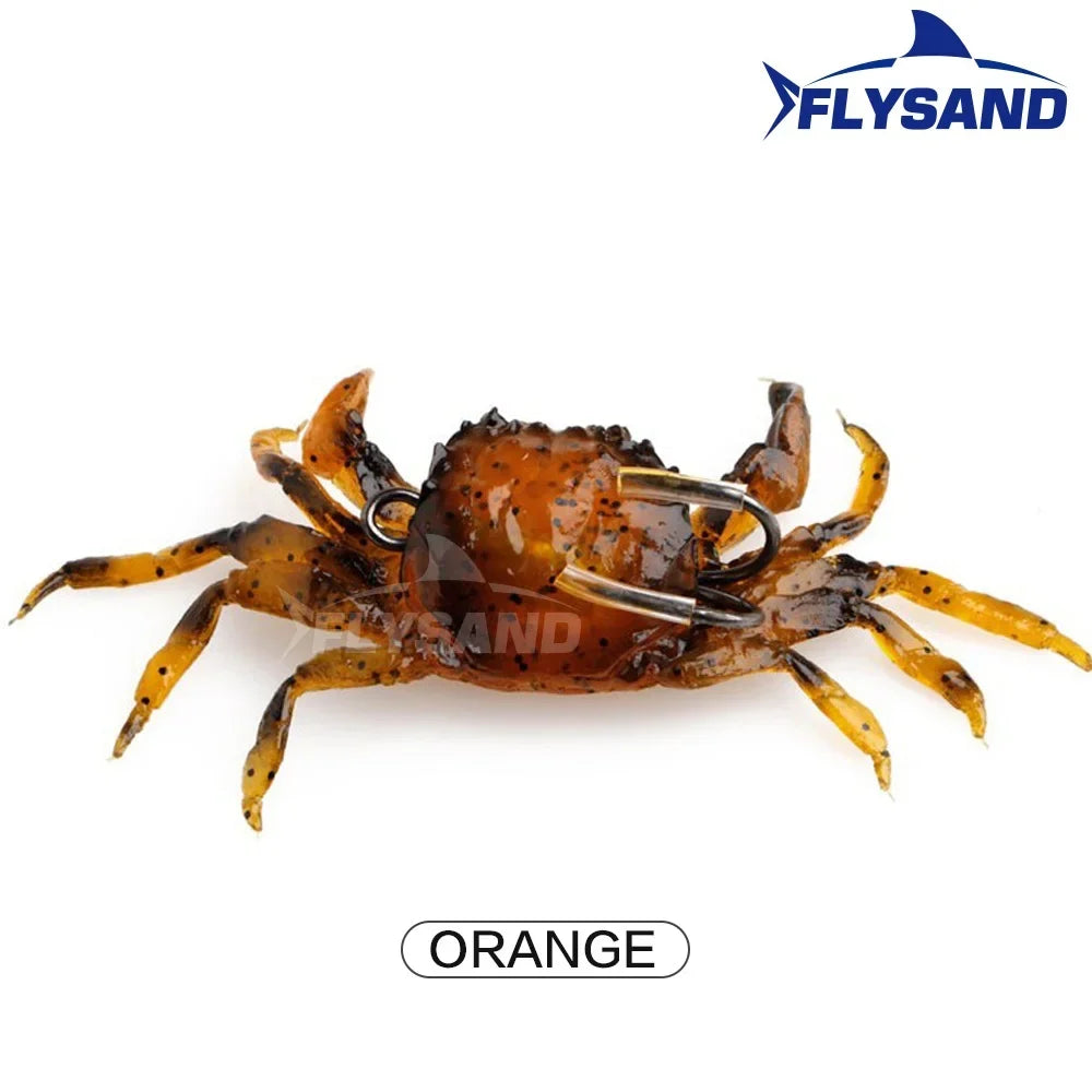 FLYSAND Simulated Crab Baits Artificial Fishing Lures Tackle Baits Double Sharp Hook Lures Soft Silicone Crankbaits Bait